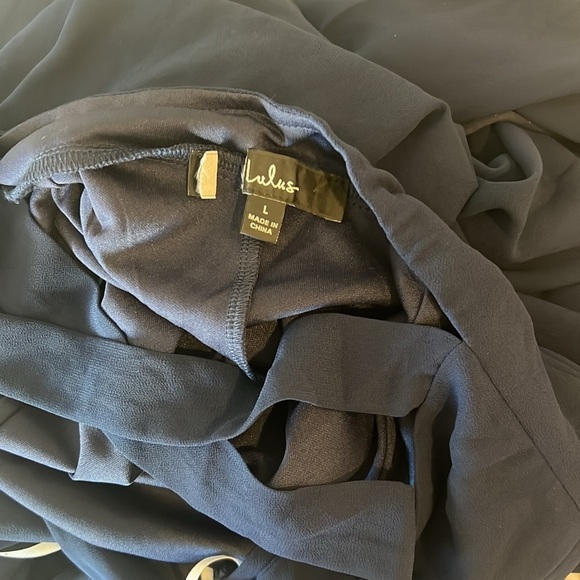 NWOT Confidently Charismatic Navy Blue Backless Halter Maxi Dress - Picture 9 of 9